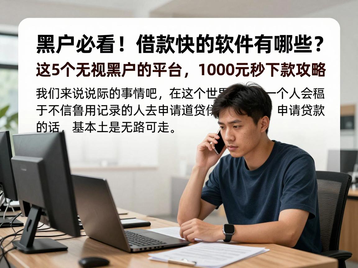 黑户必看！借款快的软件有哪些？这5个无视黑户的平台，1000元秒下款攻略