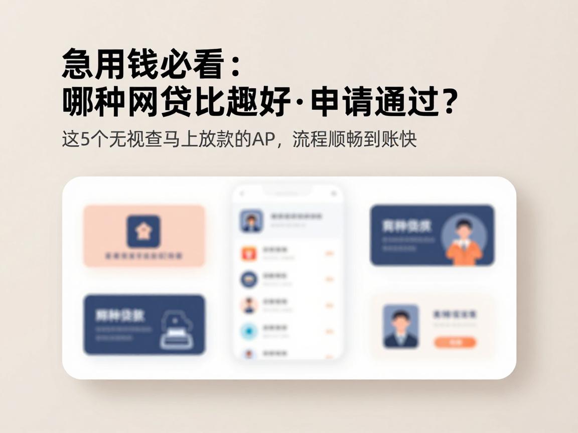 急用钱必看:哪种网贷比较好申请通过?这5个无视查马上放款的APP,流程顺畅到账快