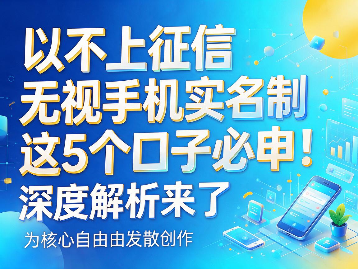不上征信无视手机实名制,这5个口子必申!深度解析来了