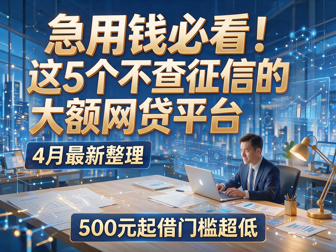 急用钱必看！这5个不查征信的大额网贷平台，4月最新整理，500元起借门槛超低