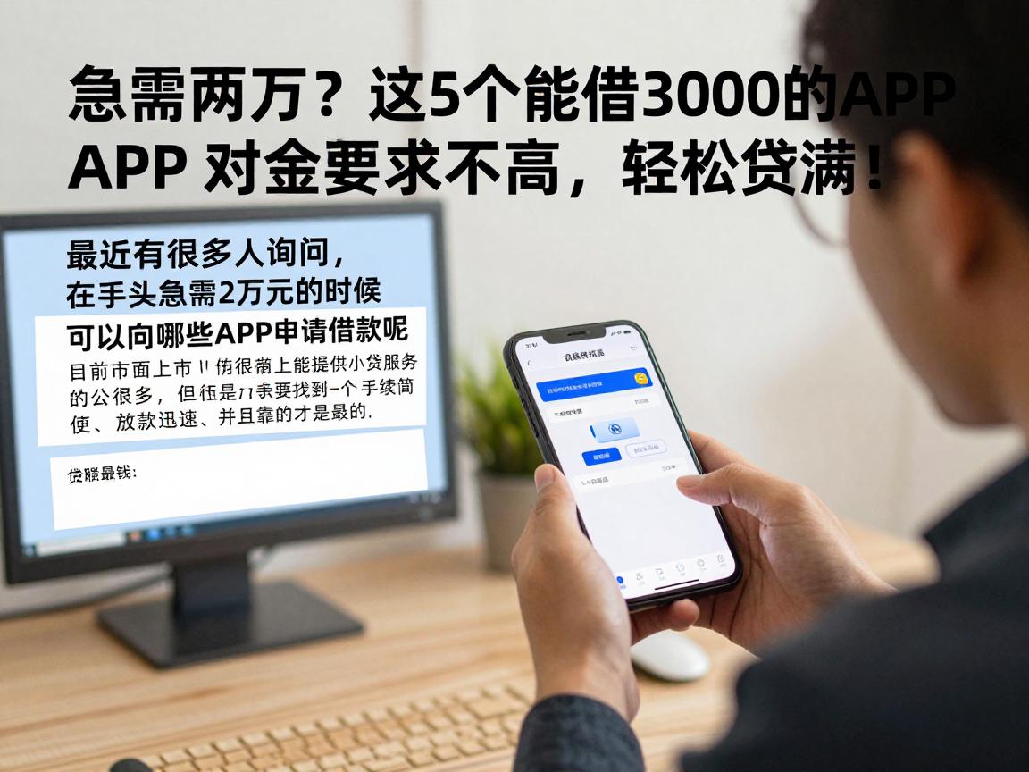 急需两万？这5个能借3000的APP对金额要求不高，轻松贷满！
