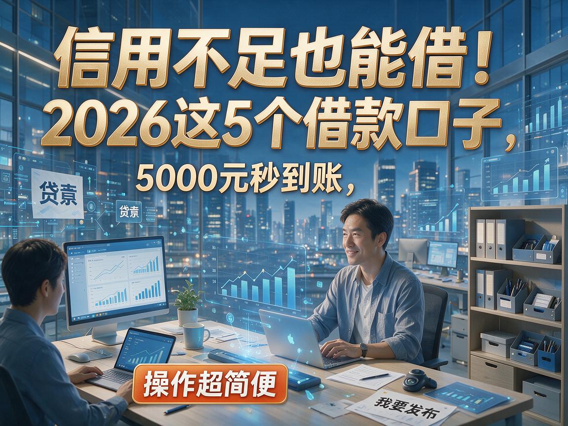 信用不足也能借!2026这5个借款口子,5000元秒到账,操作超简便