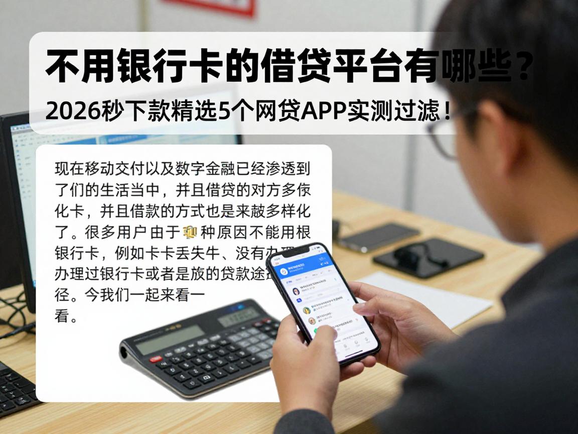 不用银行卡的借贷平台有哪些?2026秒下款精选5个网贷APP实测过滤!