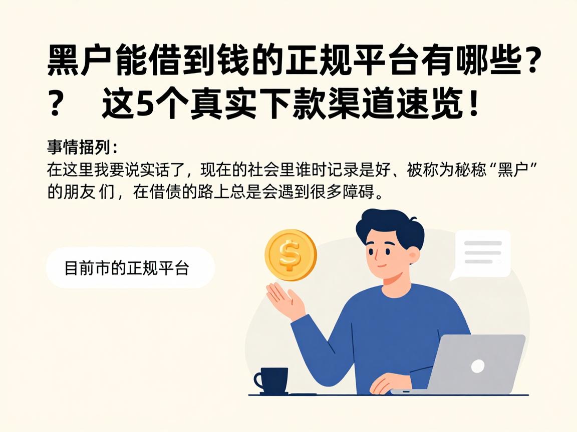 黑户能借到钱的正规平台有哪些？这5个真实下款渠道速览！