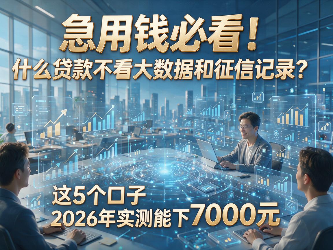 急用钱必看!什么贷款不看大数据和征信记录?这5个口子2026年实测能下7000元