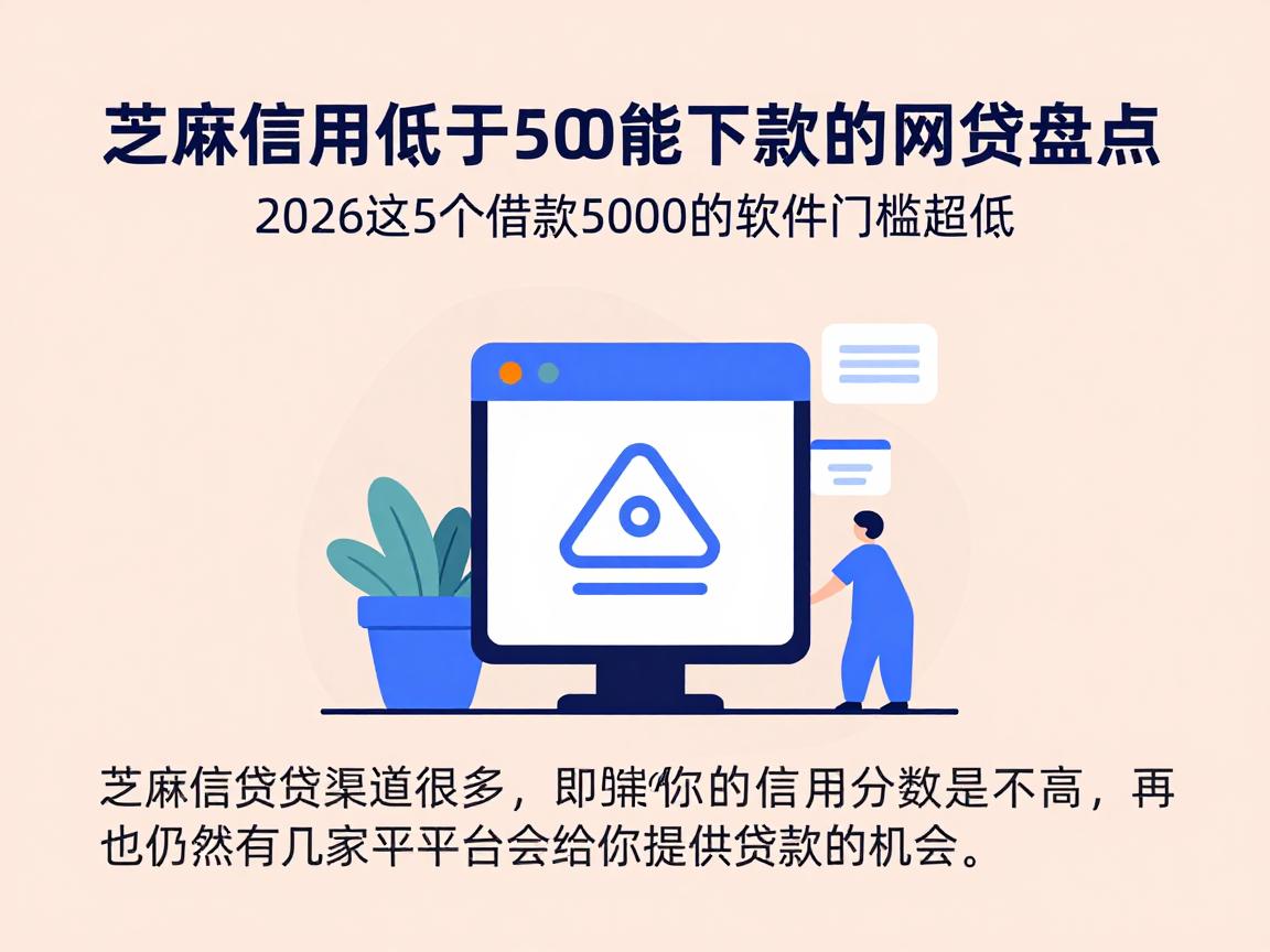 芝麻信用低于500也能下款的网贷盘点!2026这5个借款5000的软件门槛超低