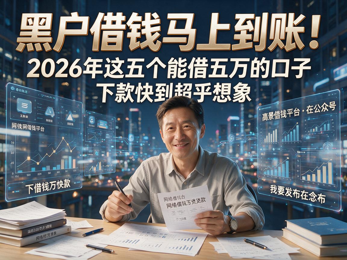 黑户借钱马上到账!2026年这五个能借五万的口子,下款快到超乎想象