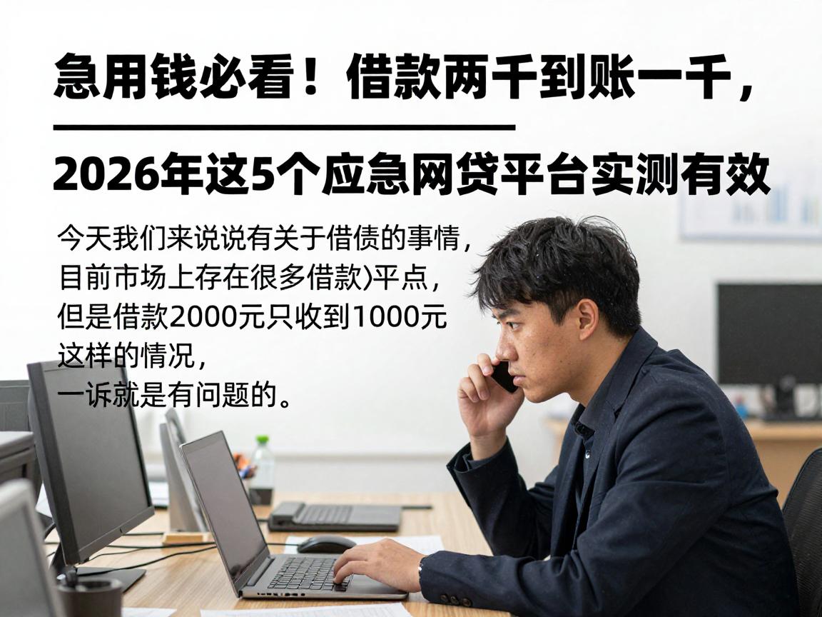 急用钱必看！借款两千到账一千，2026年这5个应急网贷平台实测有效