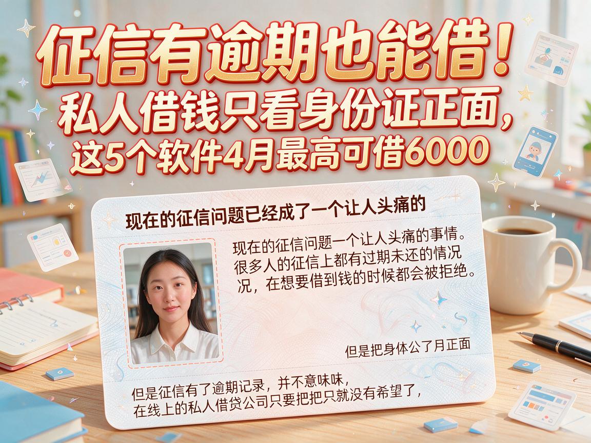 征信有逾期也能借!私人借钱只看身份证正面,这5个软件4月最高可借6000