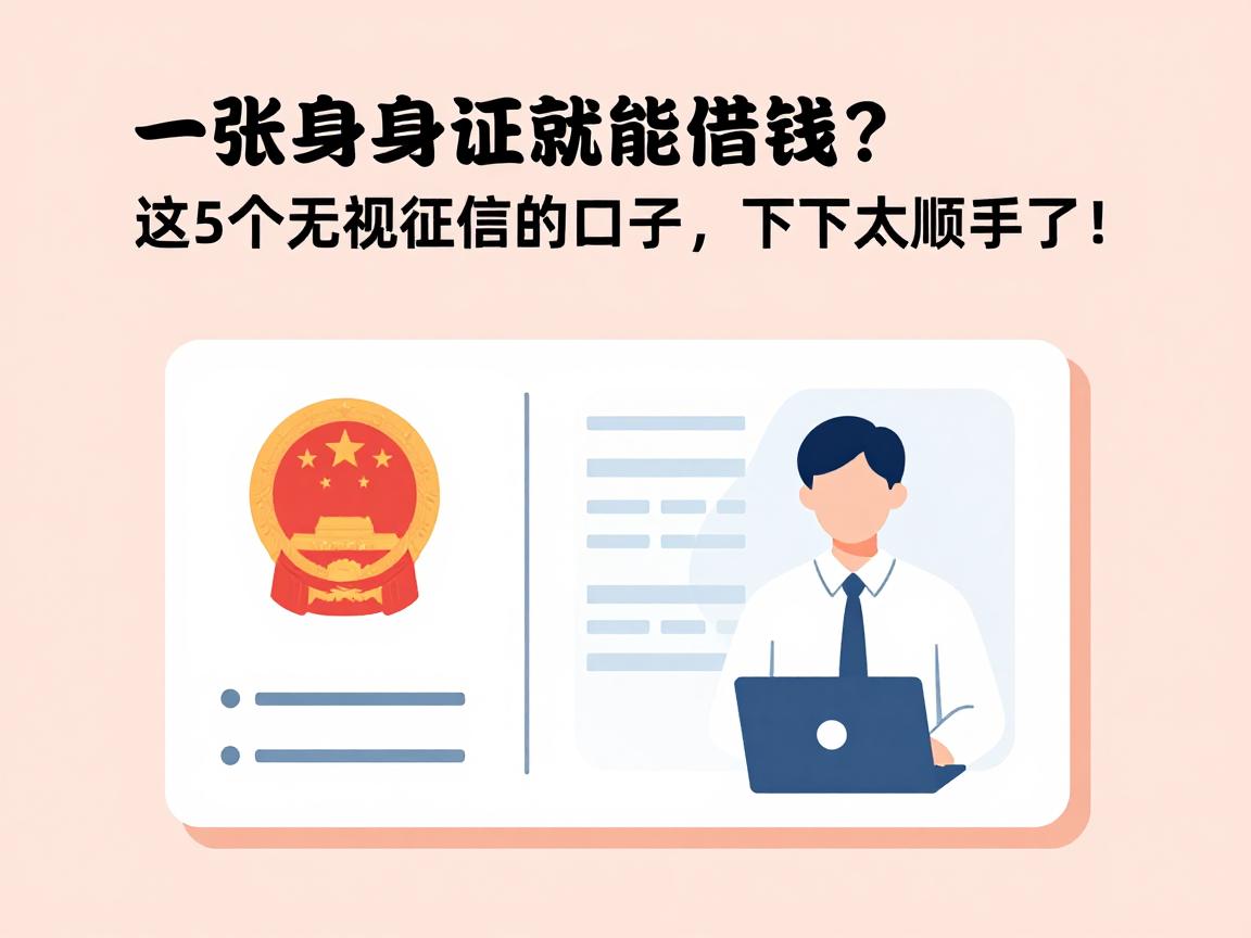 一张身份证就能借钱？这5个无视征信的口子，下款太顺手了！