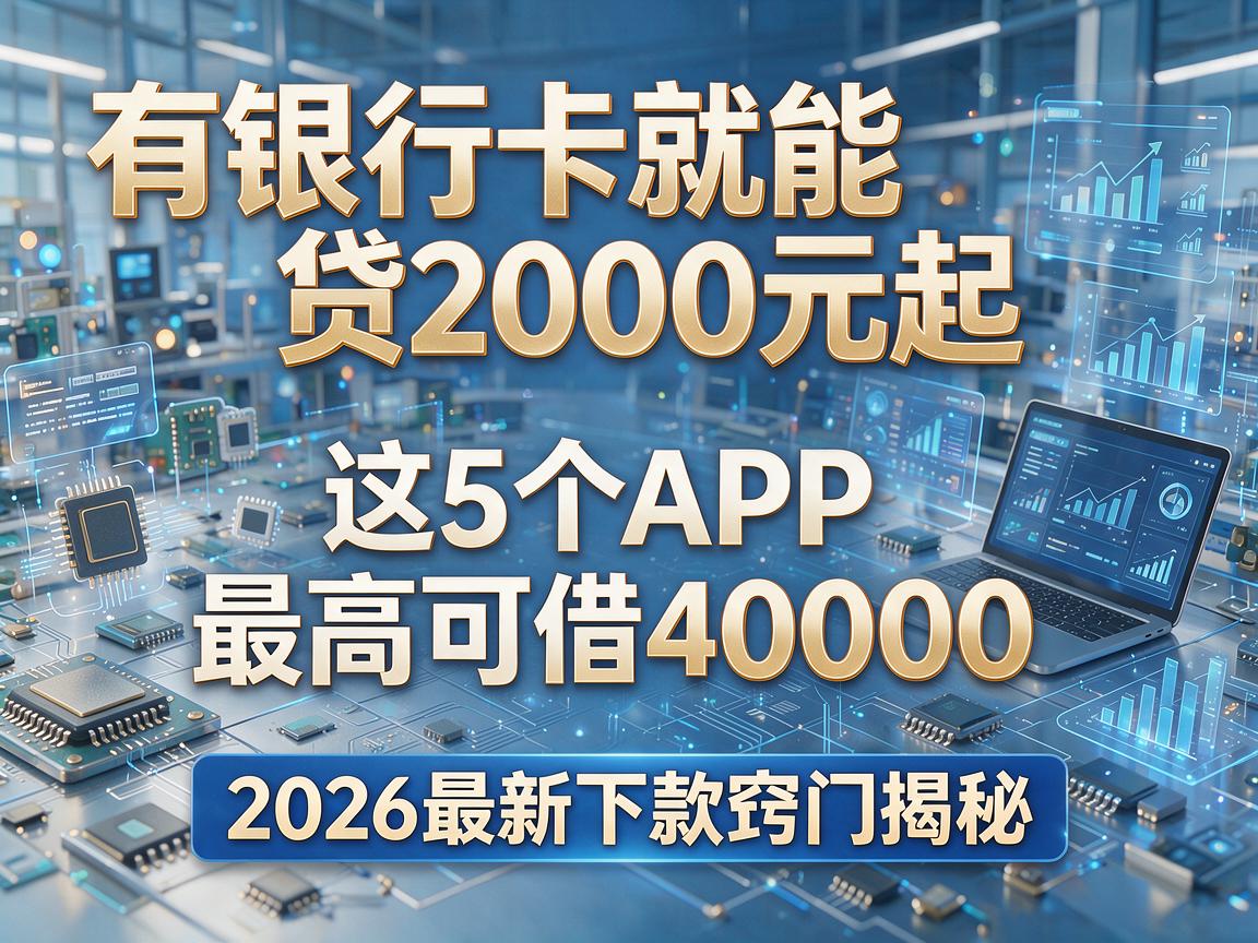 有银行卡就能贷2000元起，这5个APP最高可借40000，2026最新下款窍门揭秘