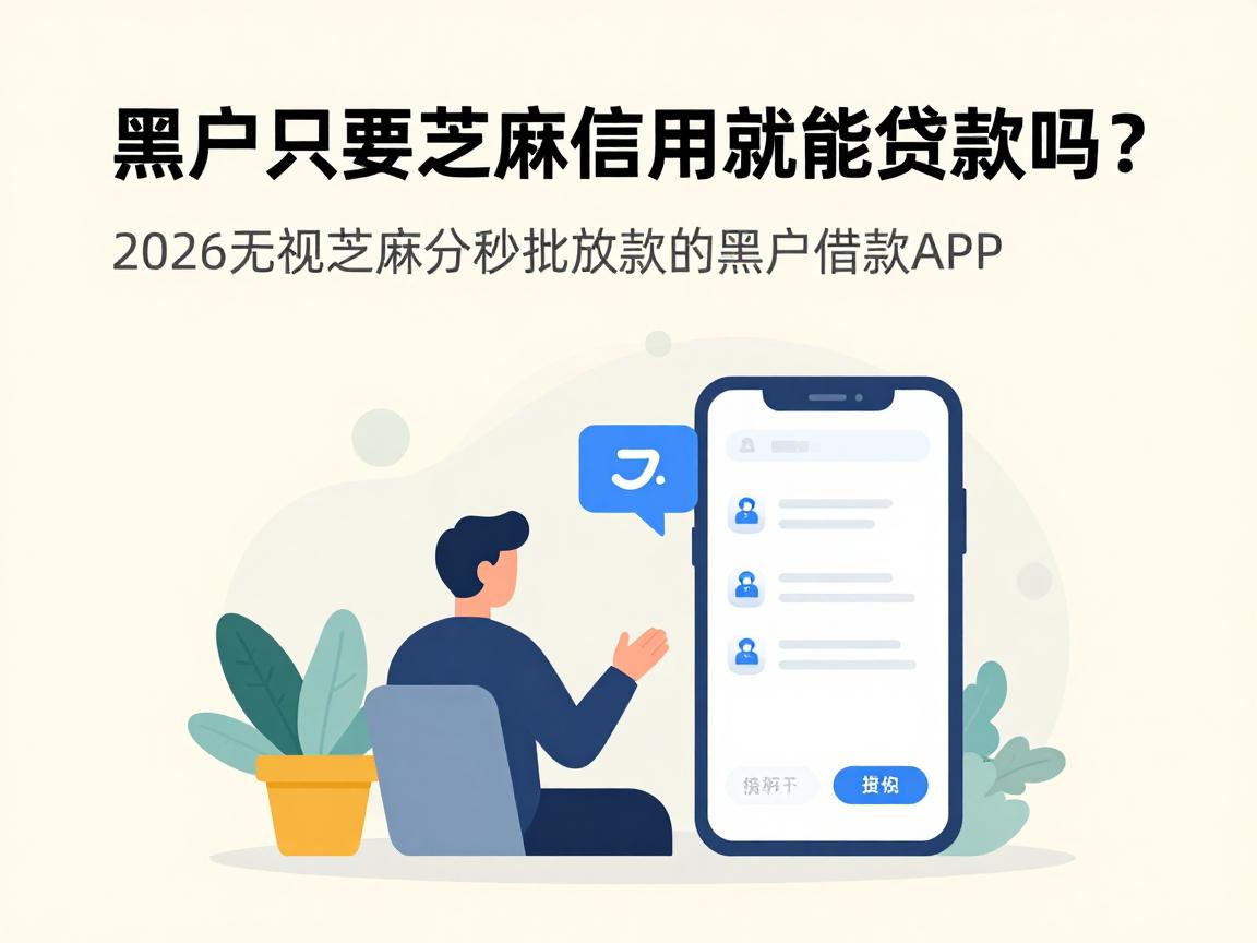 黑户只要芝麻信用就能贷款吗？2026无视芝麻分秒批放款的黑户借款APP盘点