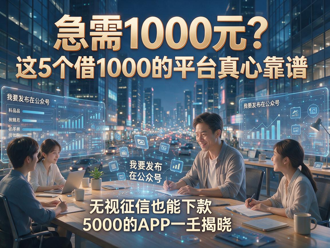 急需1000元?这5个借1000的平台真心靠谱,无视征信也能下款5000的APP一并揭晓!