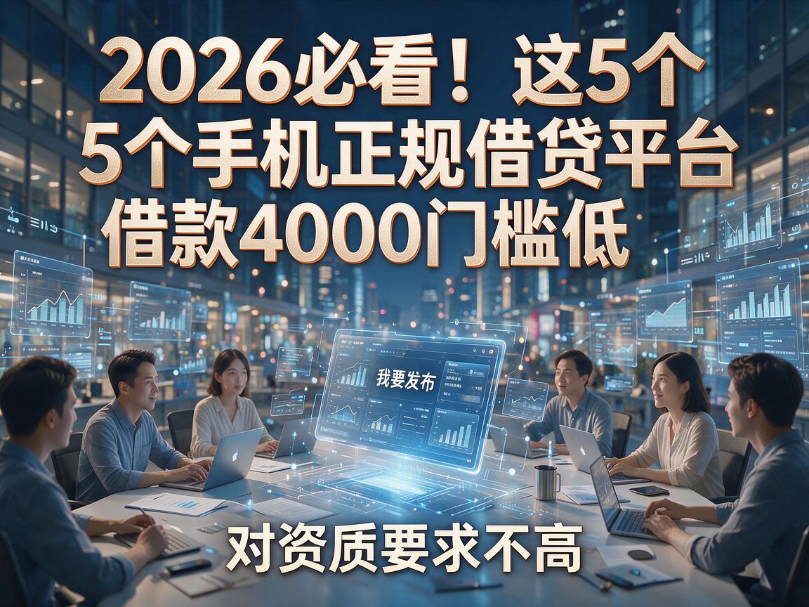 2026必看！这5个手机正规借贷平台借款4000门槛低，对资质要求不高