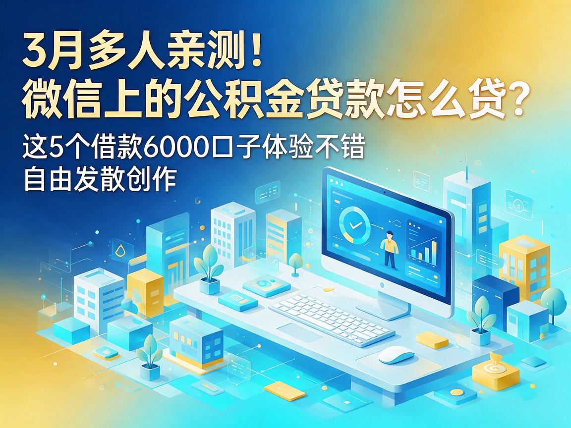 3月多人亲测!微信上的公积金贷款怎么贷?这5个借款6000口子体验不错
