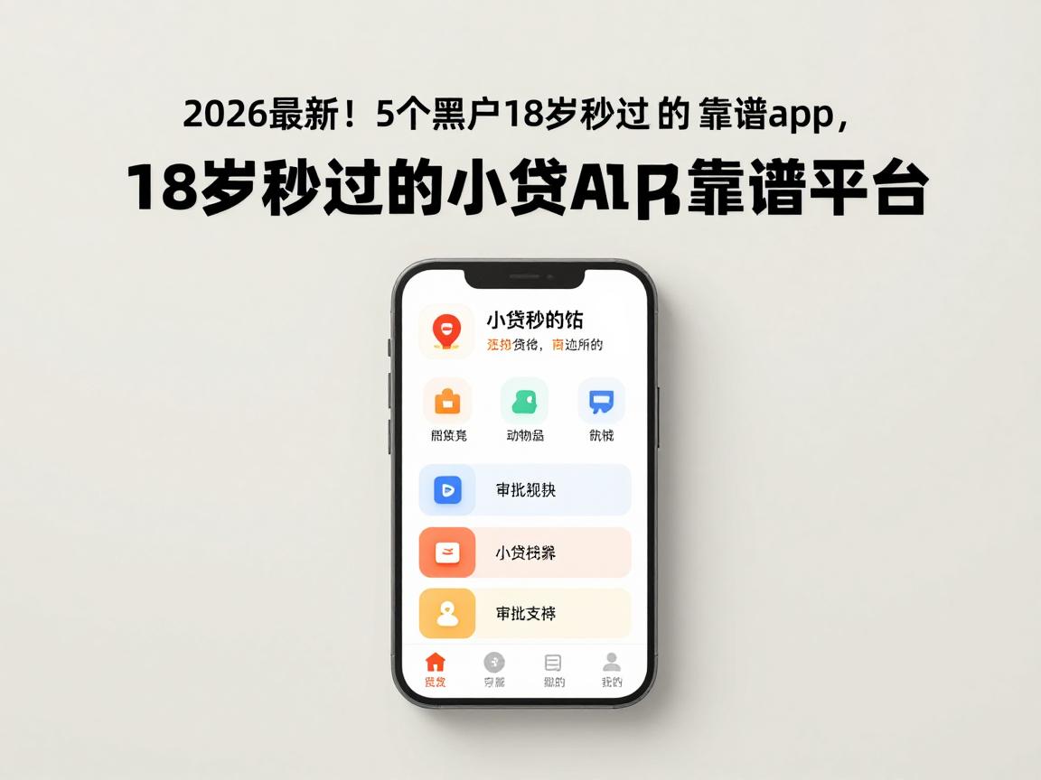 2026最新!5个黑户18岁秒过的小贷app靠谱平台,审批超快