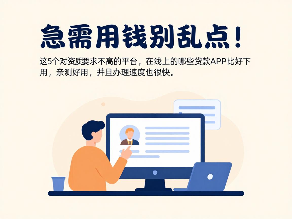 急需用钱别乱点！这5个对资质要求不高的平台，借款7000元容易下款，亲测好用