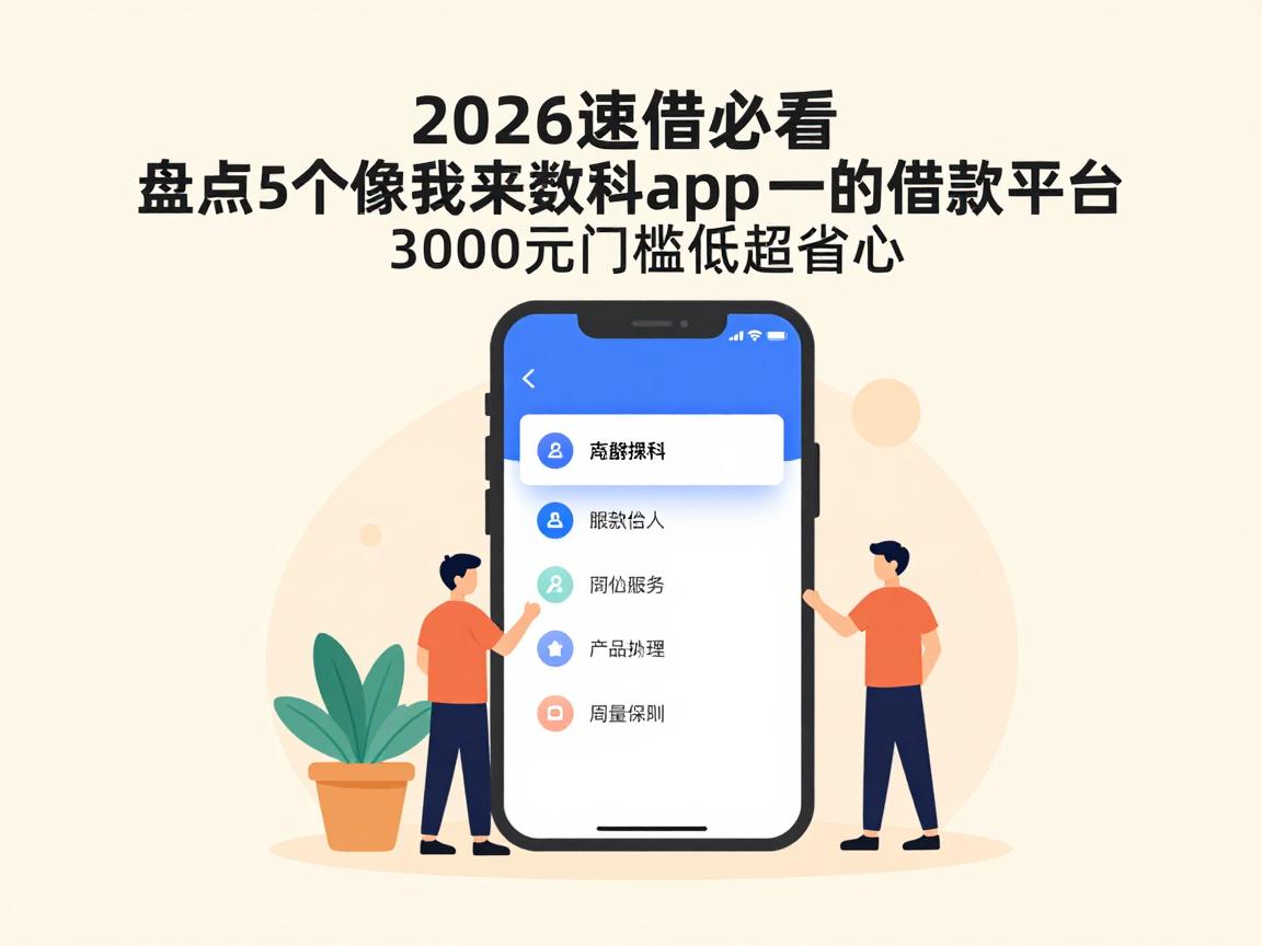 2026速借必看！盘点5个像我来数科app一样的借款平台，3000元门槛低超省心