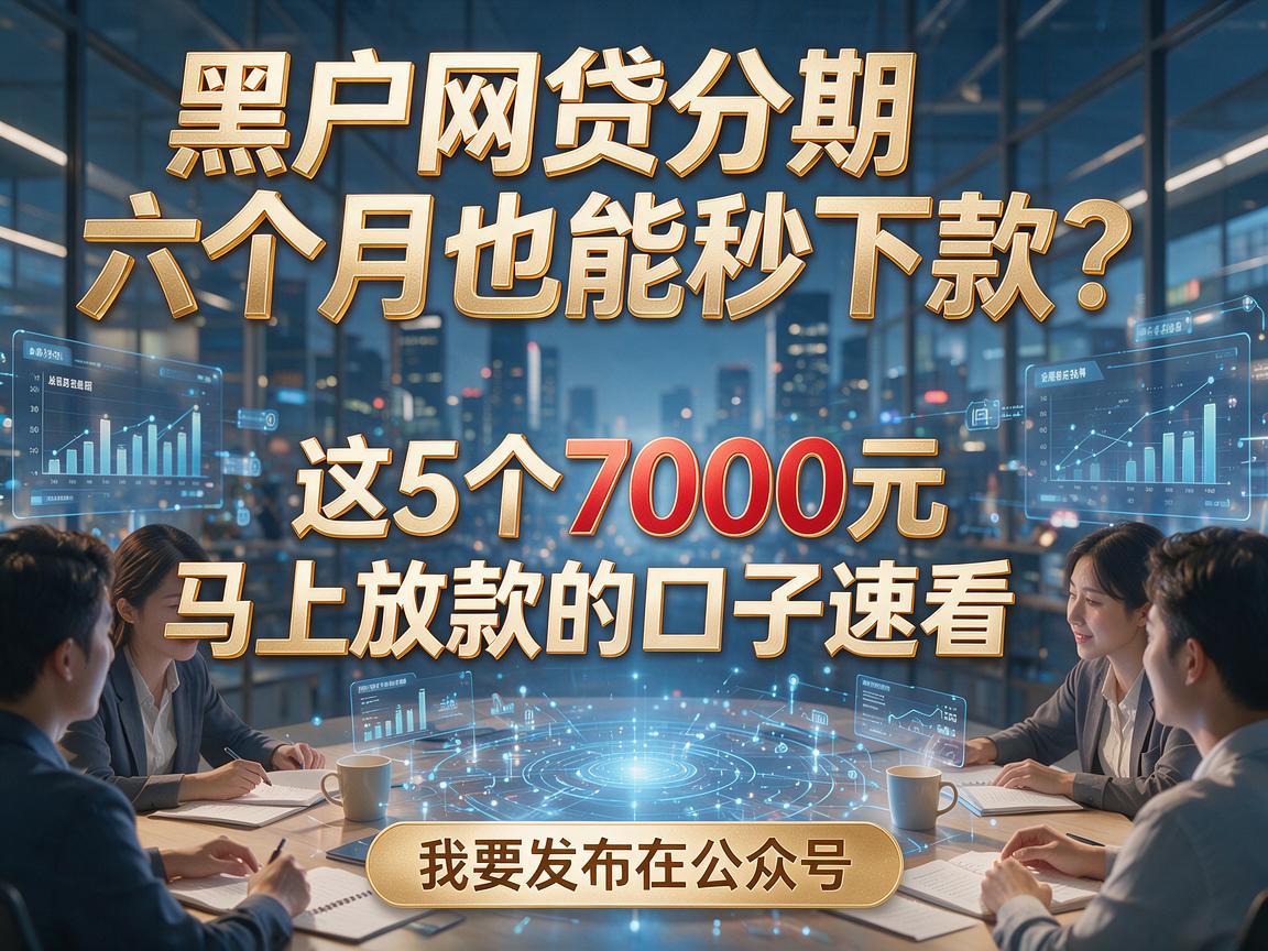 黑户网贷分期六个月也能秒下款？这5个7000元马上放款的口子速看