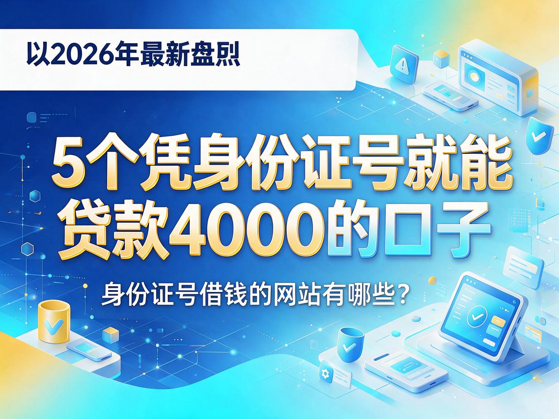 2026年最新盘点：5个凭身份证号就能贷款4000的口子，身份证号借钱的网站有哪些？