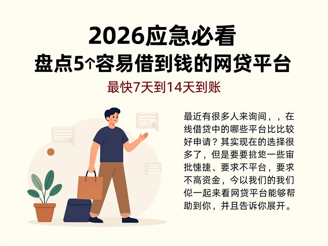 2026应急必看！盘点5个容易借到钱的网贷平台，最快7天到14天到账