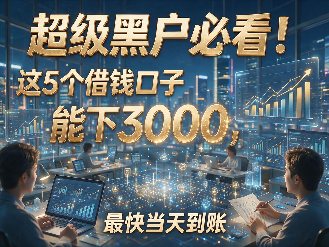 超级黑户必看！这5个借钱口子能下3000，最快当天到账