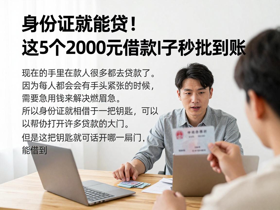 身份证就能贷!这5个2000元借款口子秒批到账