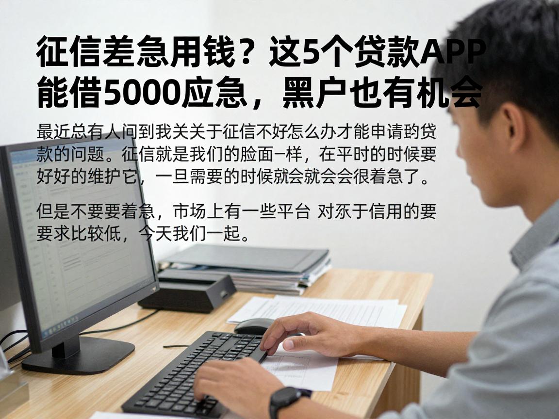 征信差急用钱?这5个贷款APP能借5000应急,黑户也有机会
