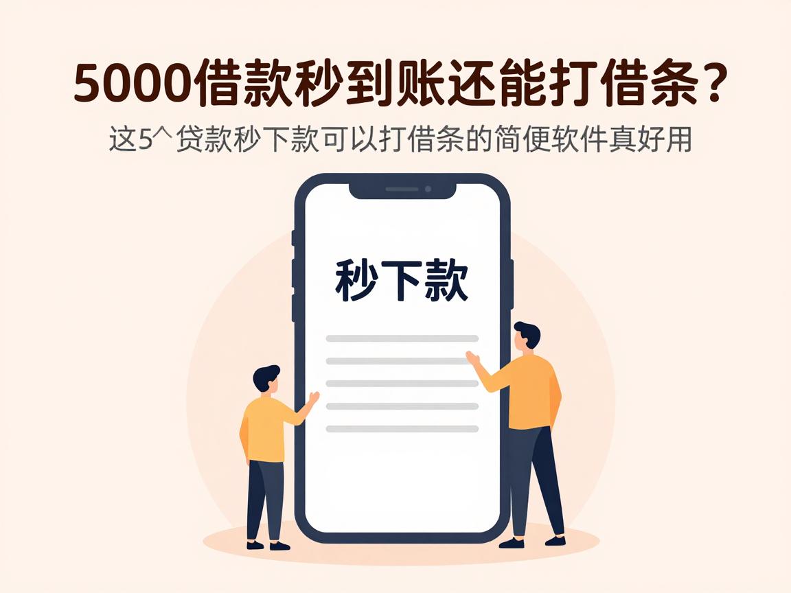 5000借款秒到账还能打借条？这5个贷款秒下款可以打借条的简便软件真好用
