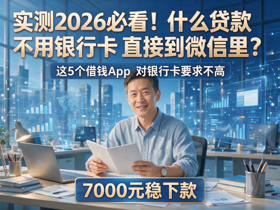 实测2026必看!什么贷款不用银行卡直接到微信里?这5个借钱App对银行卡要求不高,7000元稳下款