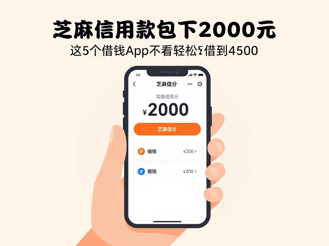 芝麻信用贷款包下2000元!这5个借钱App不看芝麻分,轻松借到4500