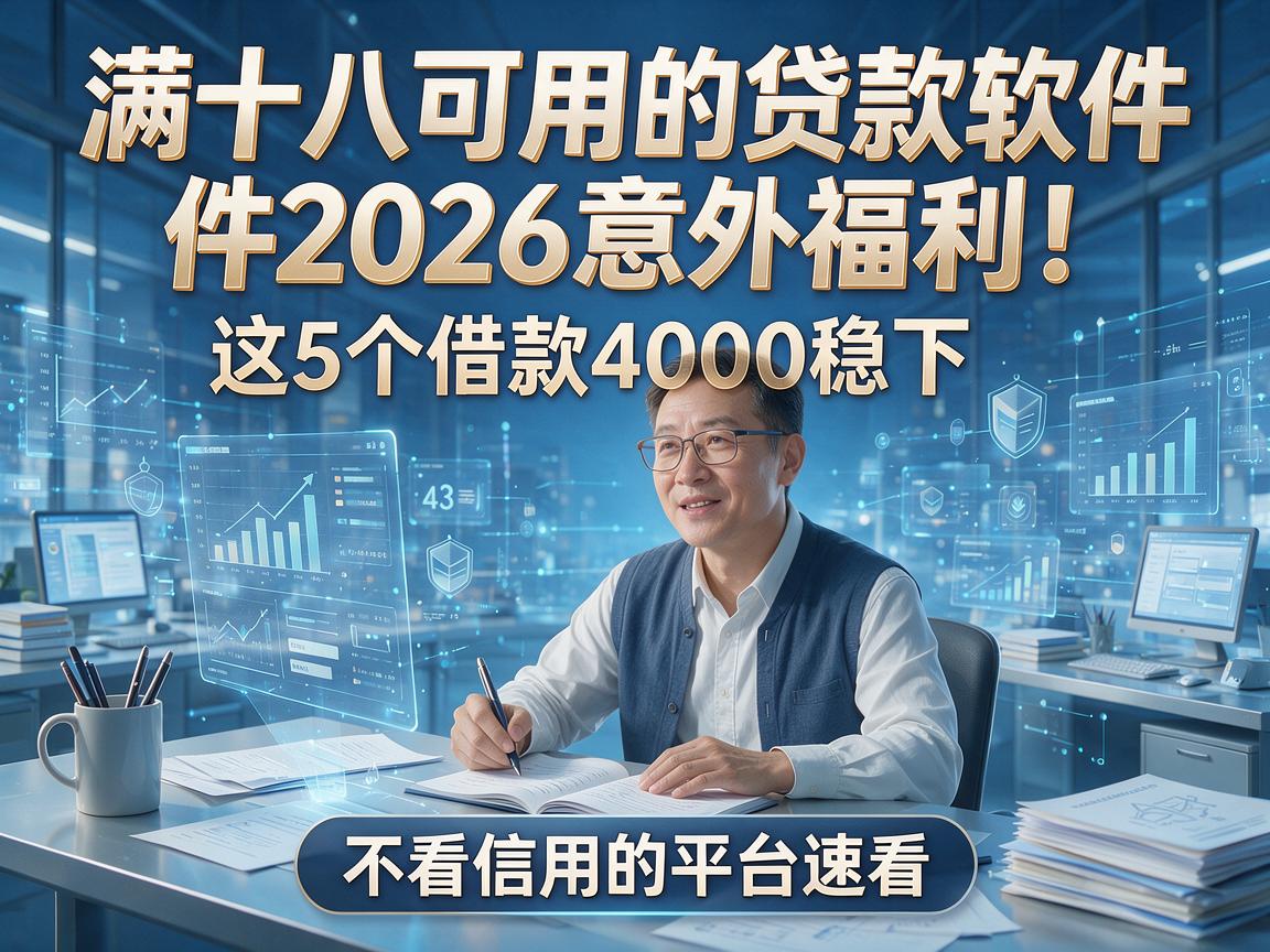 满十八可用的贷款软件2026意外福利！这5个借款4000稳下、不看信用的平台速看