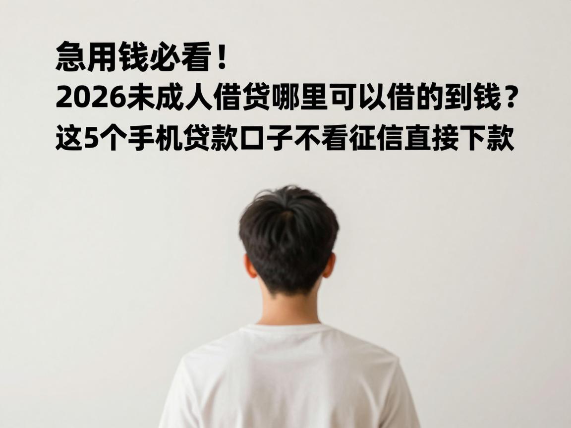 急用钱必看！2026未成年借钱哪里可以借的到钱？这5个手机贷款口子不看征信直接下款