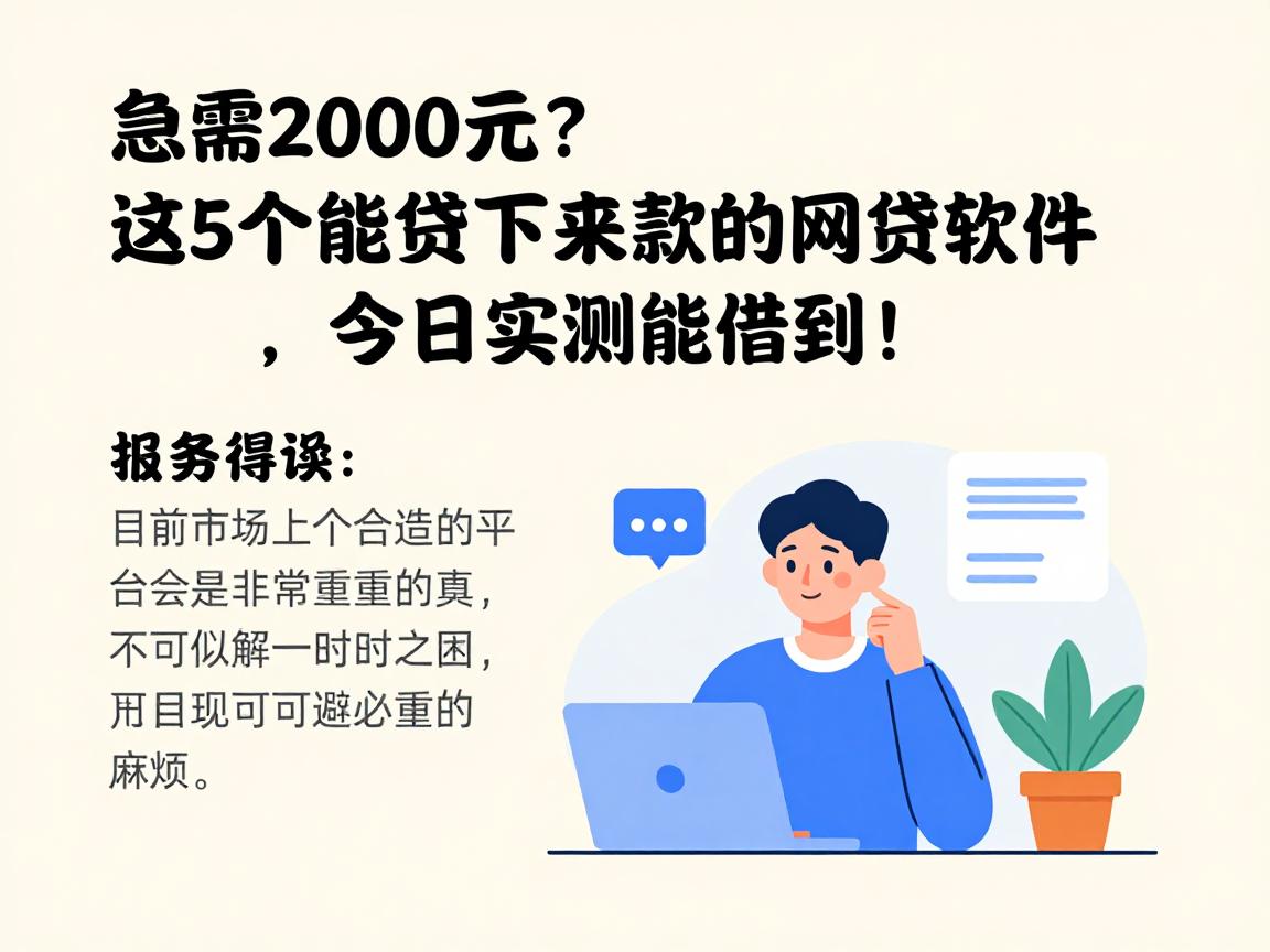 急需2000元？这5个能贷下来款的网贷软件，今日实测能借到！
