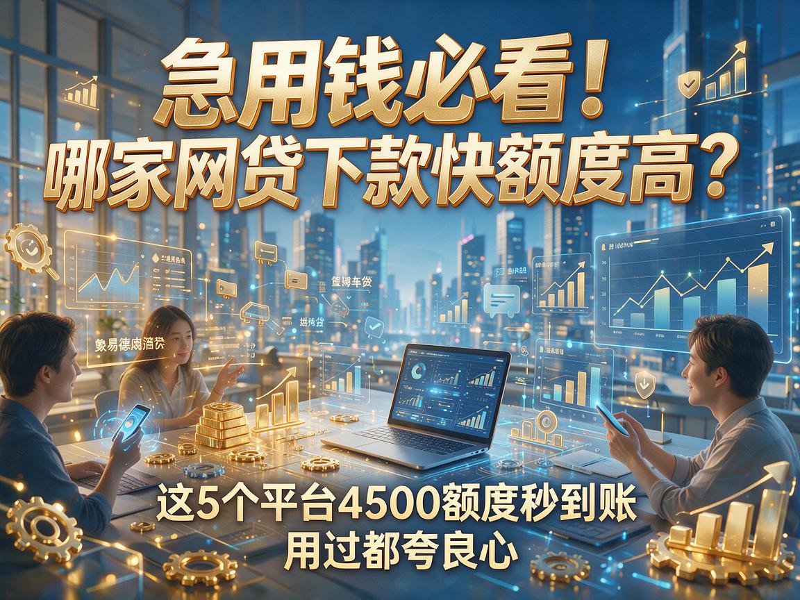 急用钱必看！哪家网贷下款快额度高？这5个平台4500额度秒到账，用过都夸良心