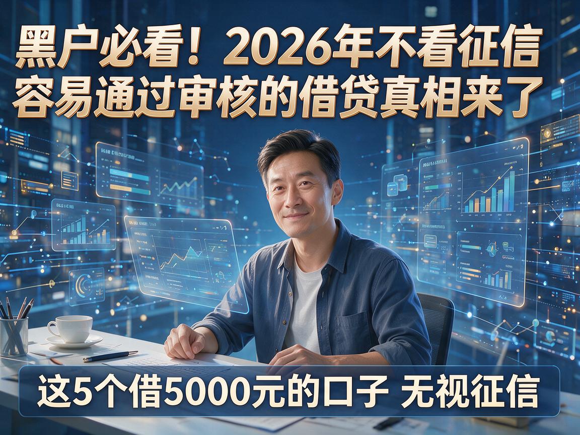 黑户必看!2026年不看征信容易通过审核的借贷真相来了,这5个借5000元的口子无视征信