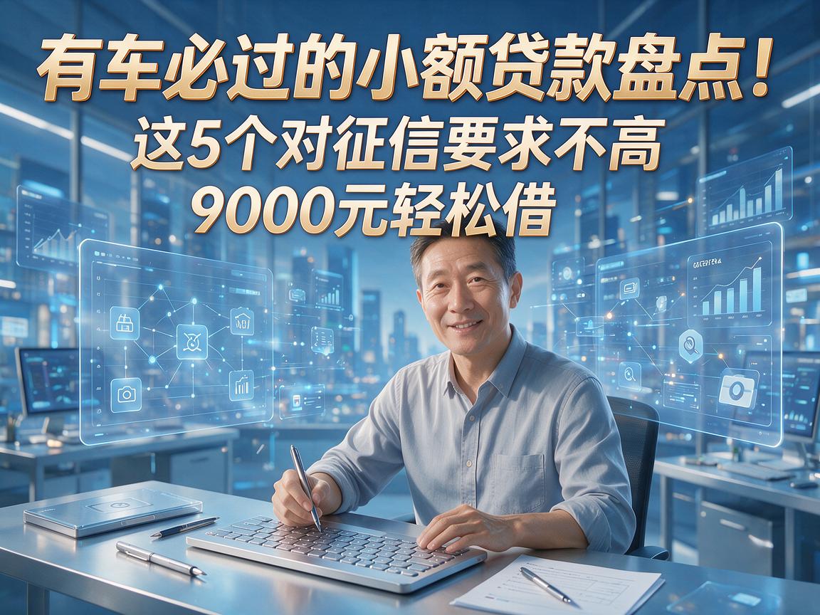 有车必过的小额贷款盘点!这5个对征信要求不高,9000元轻松借