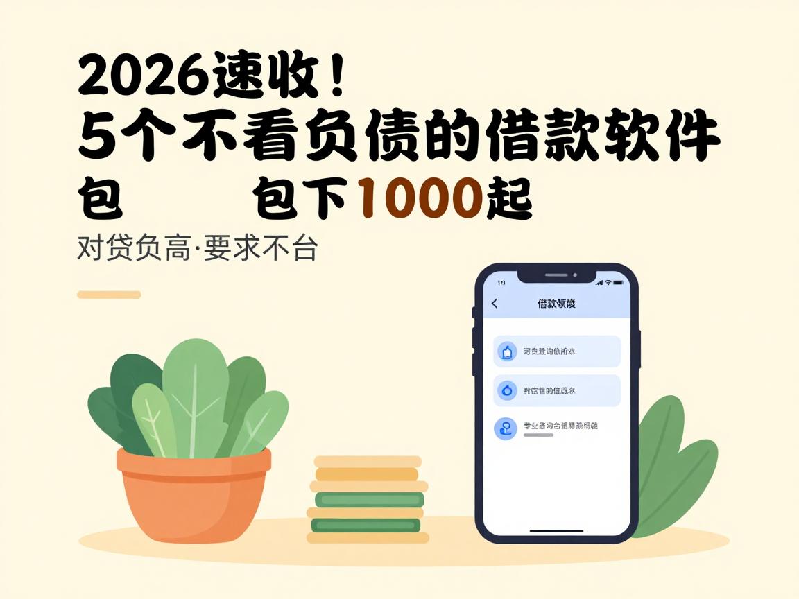 2026速收!5个不看负债的借款软件,包下1000起,对负债要求不高
