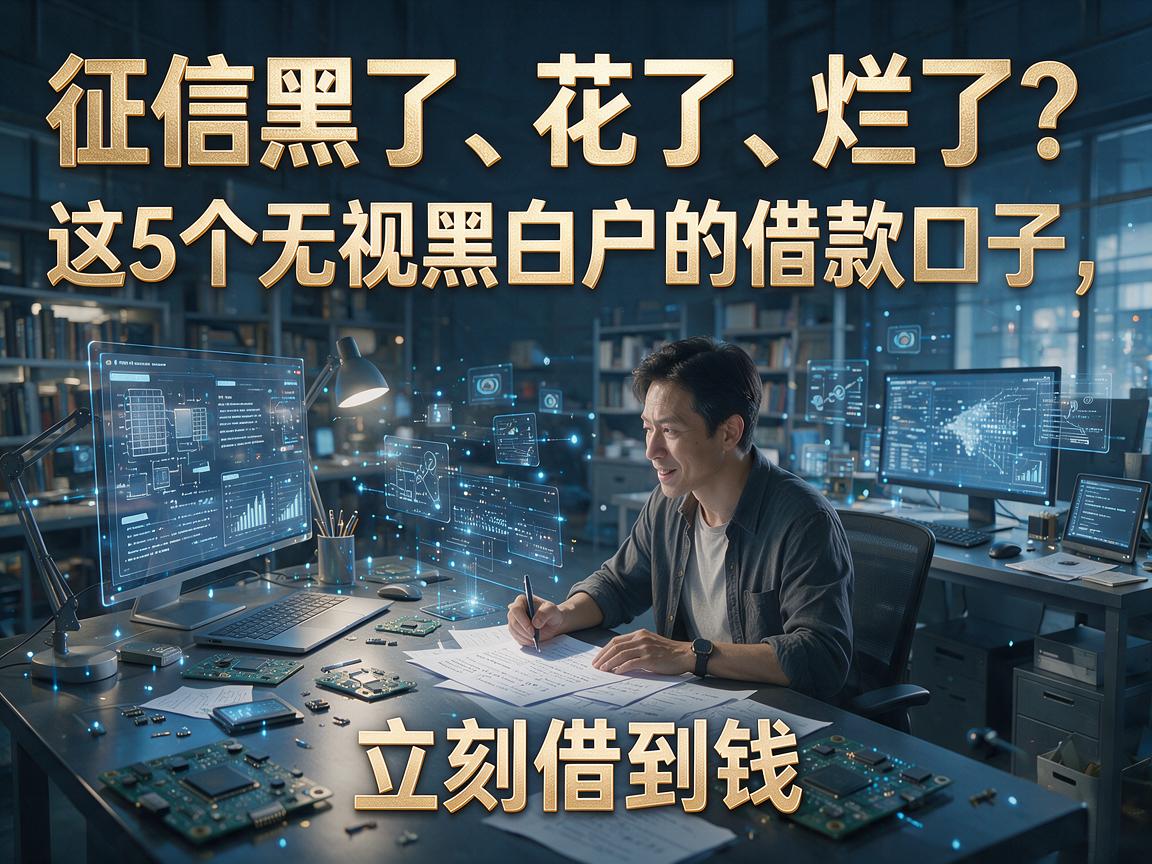 征信黑了、花了、烂了？这5个无视黑白户的借款口子，立刻借到钱！