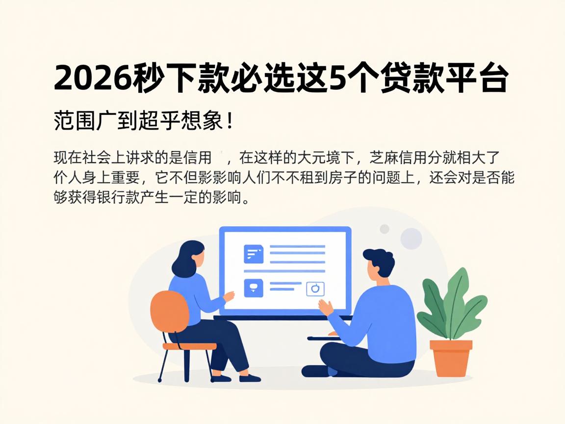 芝麻信用分和贷款有关么?2026秒下款必选这5个贷款平台,范围广到超乎想象!