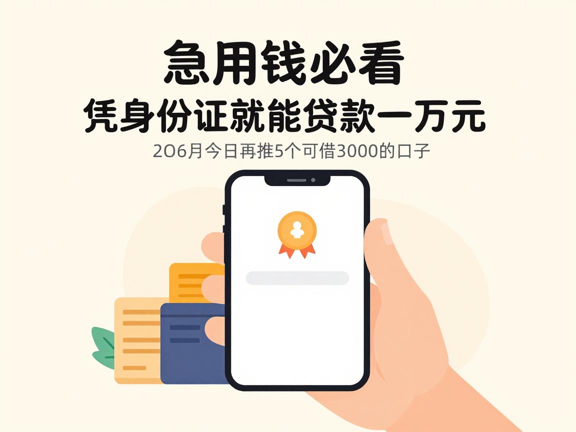 急用钱必看!凭身份证就能贷款一万元,2026年前人亲测分享,今日再推5个可借3000的口子