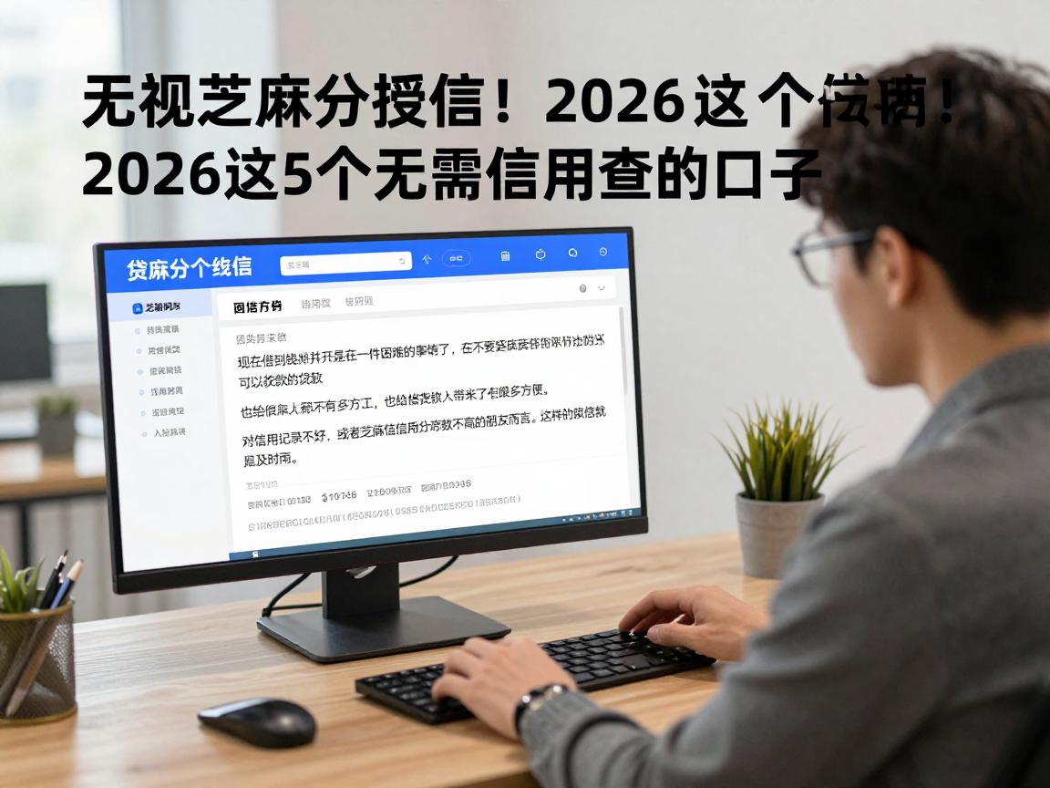 无视芝麻分授信!2026这5个无需信用查的口子,借3000真省心