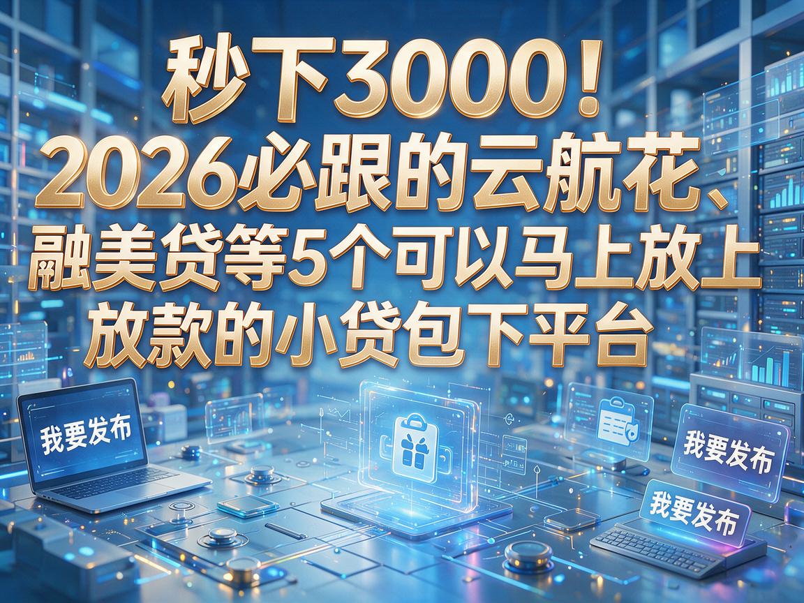 秒下3000!2026必跟的云航花、融美贷等5个可以马上放款的小贷包下平台