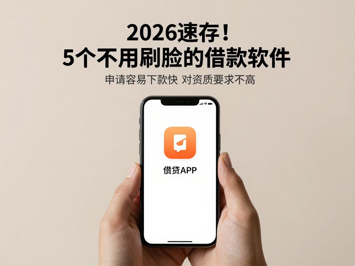 2026速存!5个不用刷脸的借款软件,申请容易下款快,对资质要求不高