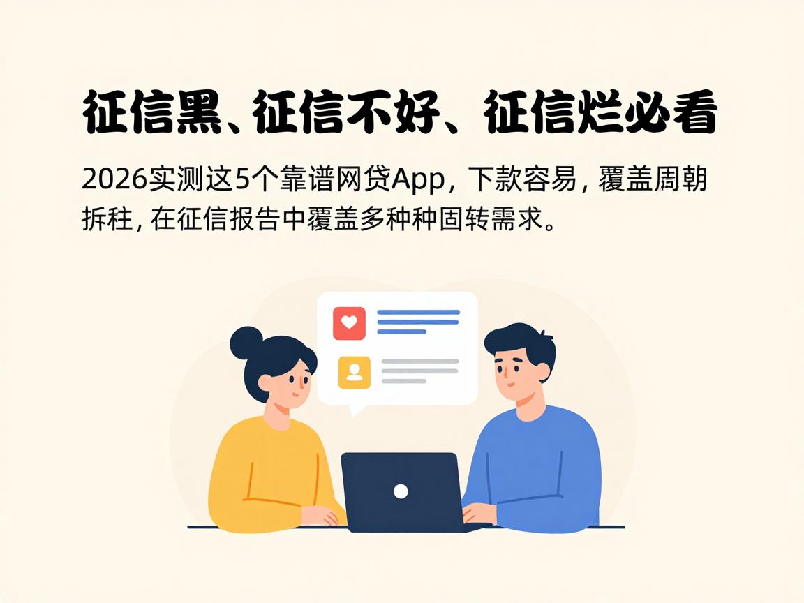 征信黑、征信不好、征信烂必看！2026实测这5个靠谱网贷App，下款容易覆盖多种周转需求
