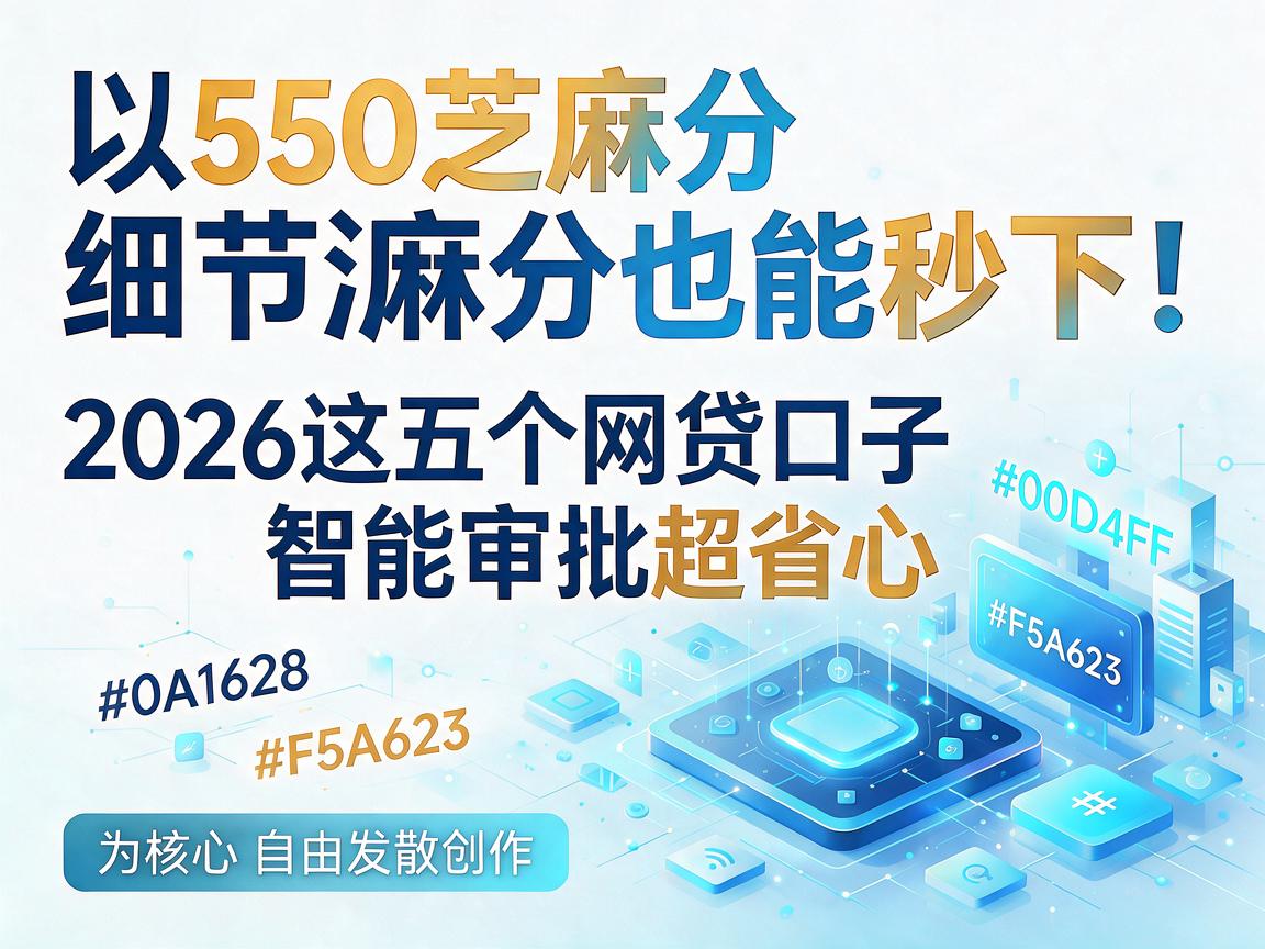550芝麻分也能秒下！2026这五个网贷口子智能审批超省心