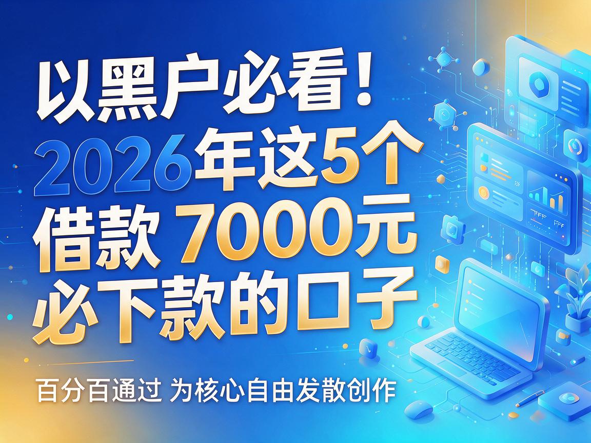 黑户必看！2026年这5个借款7000元必下款的口子，号称百分百通过