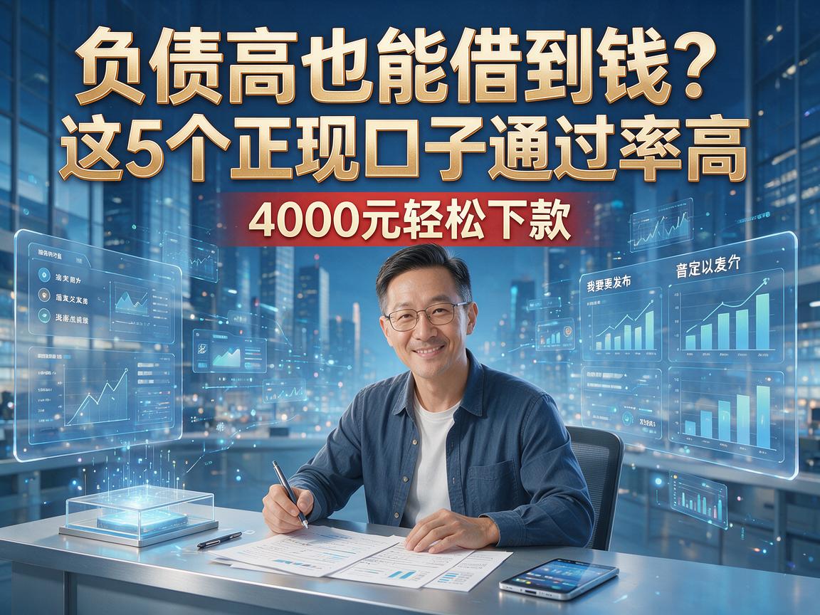 负债高也能借到钱?这5个正规口子通过率高,4000元轻松下款