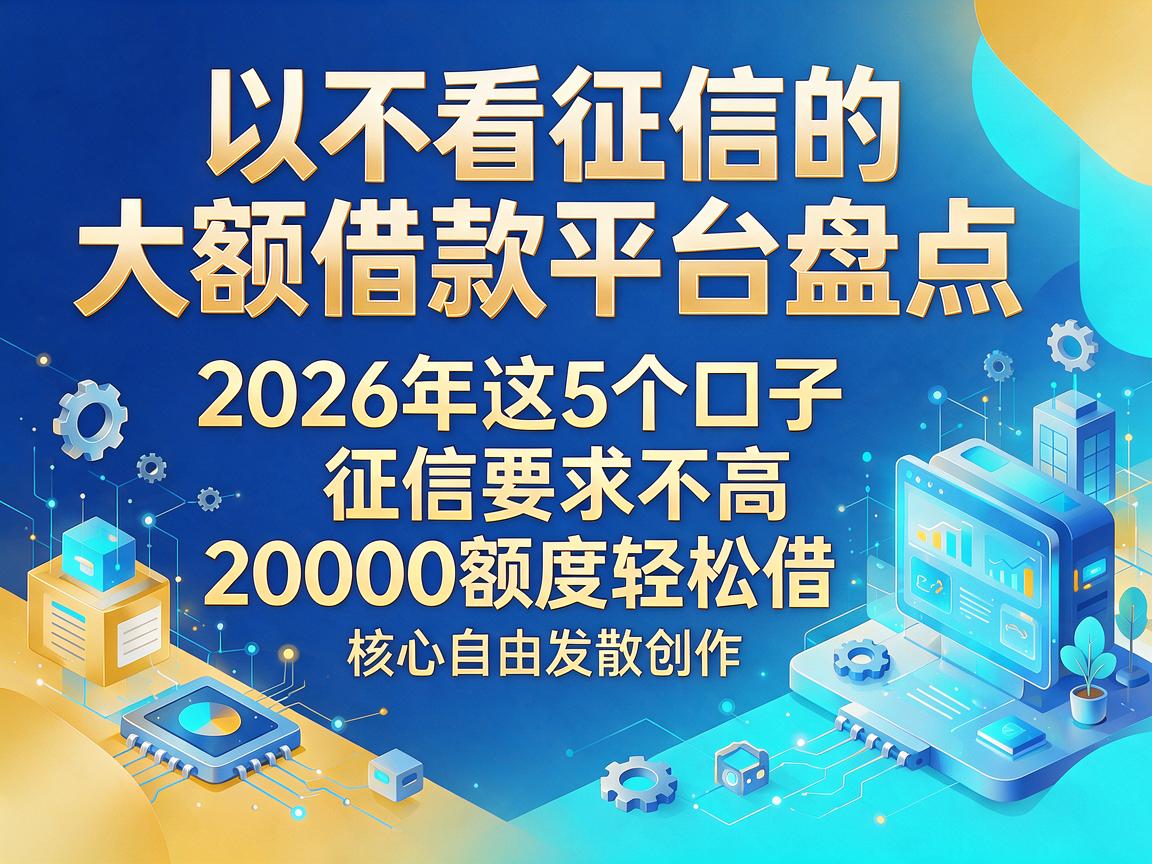 不看征信的大额借款平台盘点：2026年这5个口子征信要求不高，20000额度轻松借