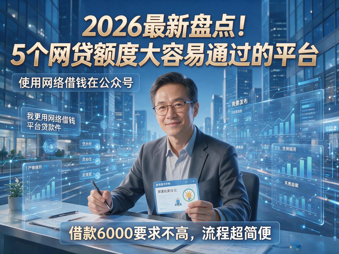 2026最新盘点!5个网贷额度大容易通过的平台,借款6000要求不高流程超简便